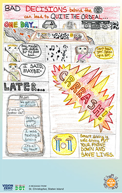 1st place student drawing from St. Christopher School, Staten Island
