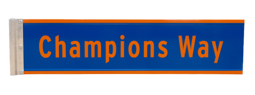 The Champions Way sign that will be auctioned. Photo Credit: NYC DOT.