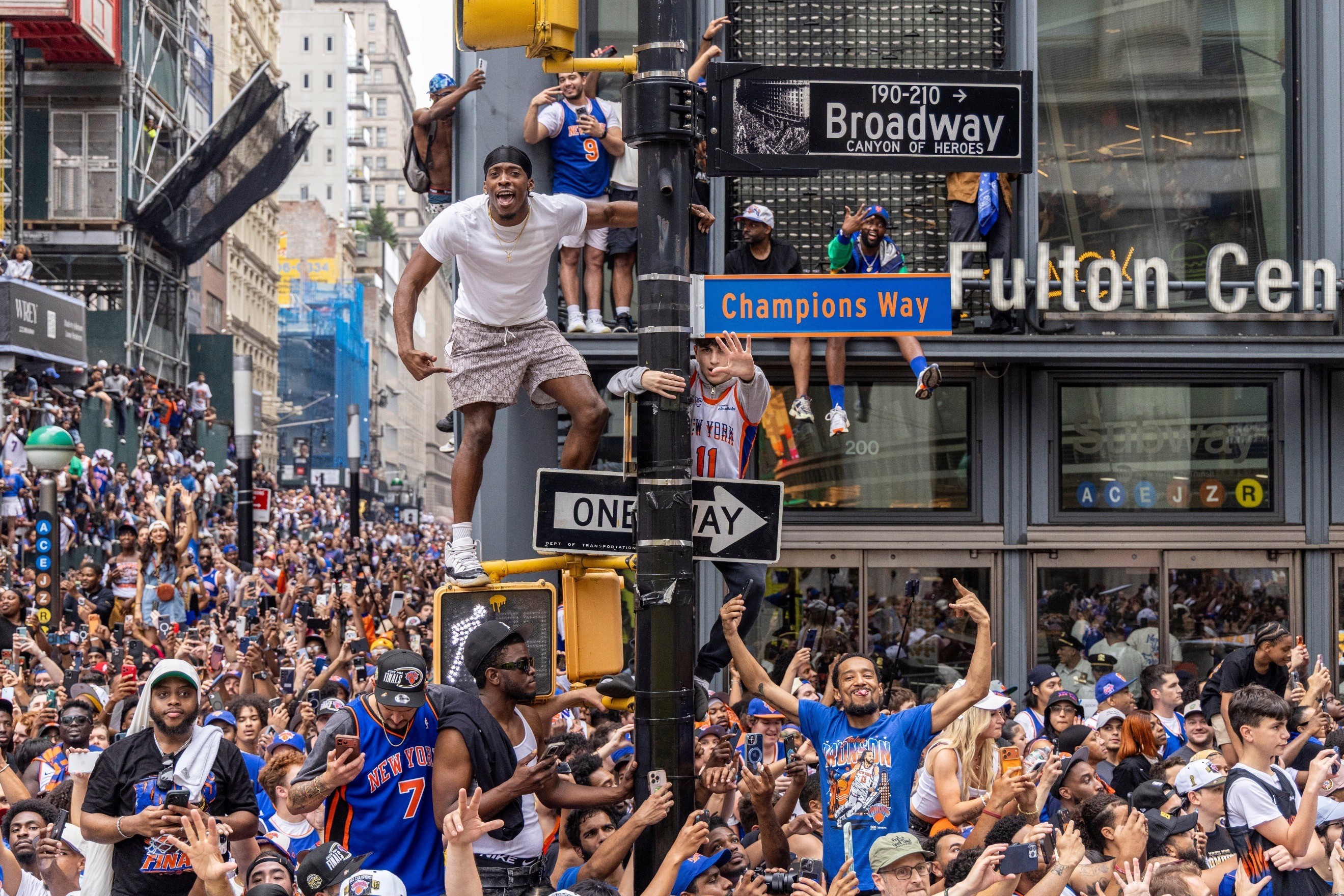 One of the Champions Way Street signs from the parade route. Photo Credit: Sigurjon Gudjonsson, NYC DOT.