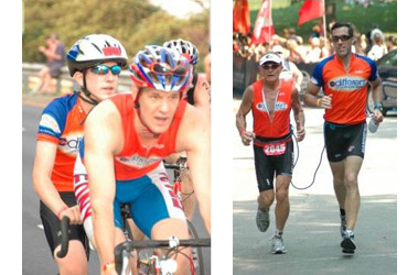 Two Firefighters Accompany Visually-Impaired Athletes During the NYC Triathlon