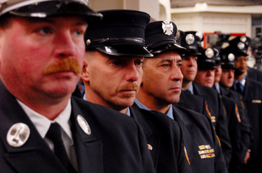 Hundreds of firefighters attended the plaque dedication ceremony at the quarters of Engine 249 and Ladder 113.