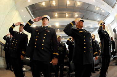 Five staff chiefs were promoted in a ceremony at FDNY Headquarters.