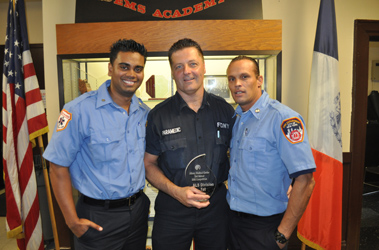 (L to R) Paramedic Kevin Ramdayal, Paramedic Joe Hudak and EMT Joe Fortis.