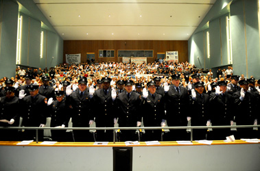 The paramedics take the Oath of Geneva.