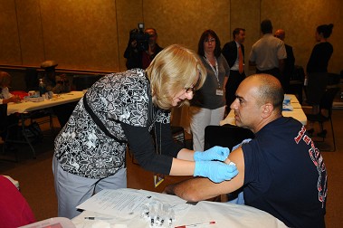 The FDNY's entire workforce was offered the influenza vaccination as they went through BIOPOD.
