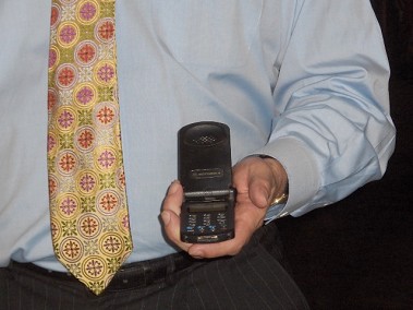 The cell phone that still worked after flying more than two blocks.