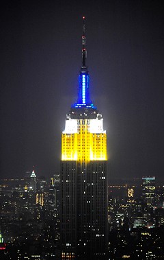 Empire State Building Lit for EMS Week