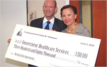 Congresswoman Nydia Velázquez Presents $380,000 Check to Gouverneur for Nursing Facility Culture Change Initiative