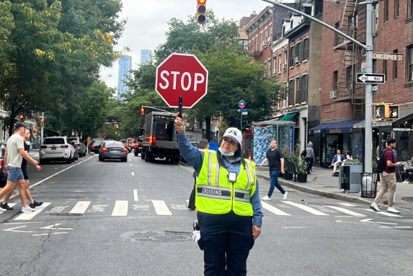 An NYC school crossing guard
