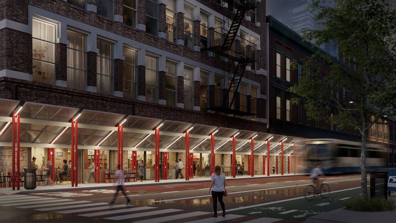 an high definition illustration of street, and people are walking across it.