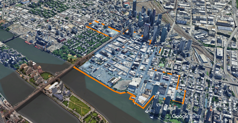 An aerial view of queens