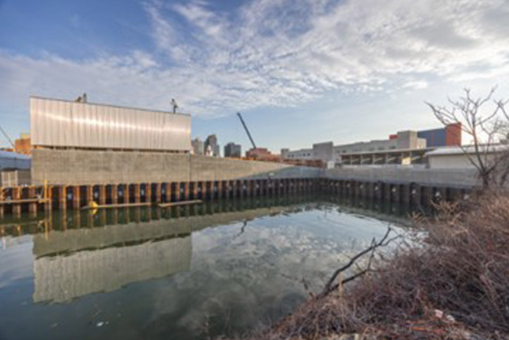 a view of the Snow Operation Facilities across the Gowanus Canal's 6th street Turning Basin