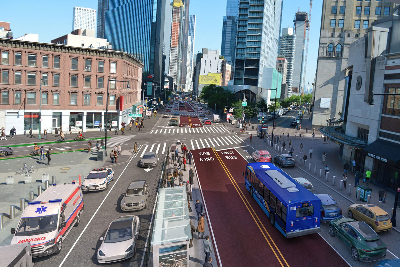 an aerial view of the flatbush avenue