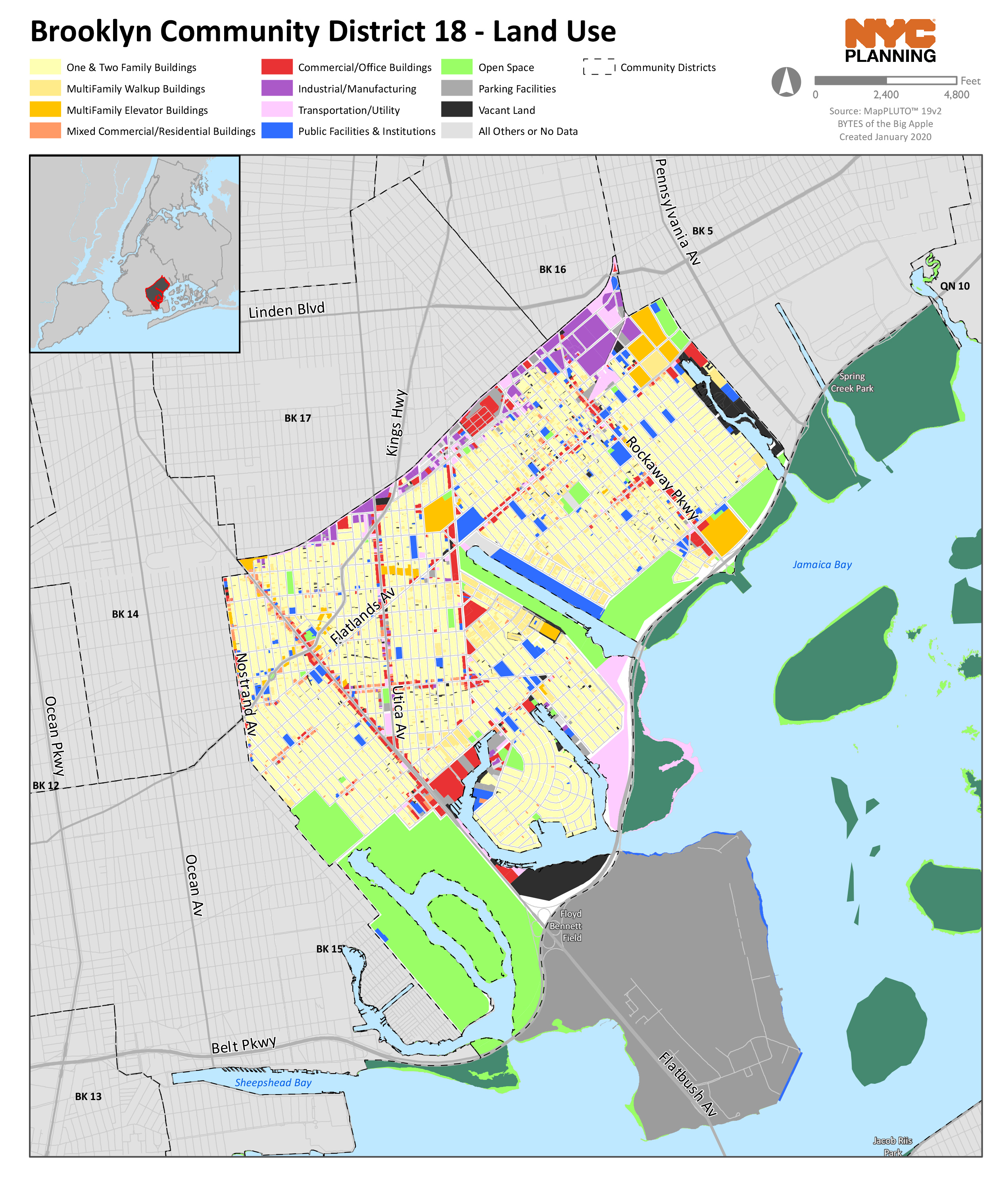 Brooklyn Community Board 18 Land Use Map