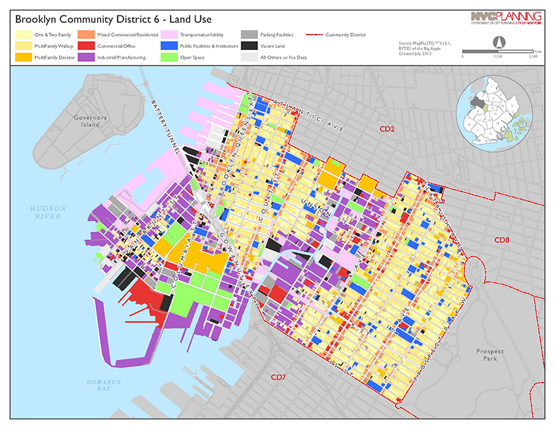 Brooklyn Community District Land Use Map separated by land use type