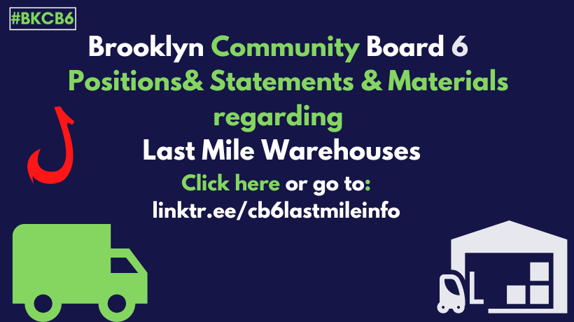 Materials related to Last-Mile warehouses and their impacts in Red Hook
                                           