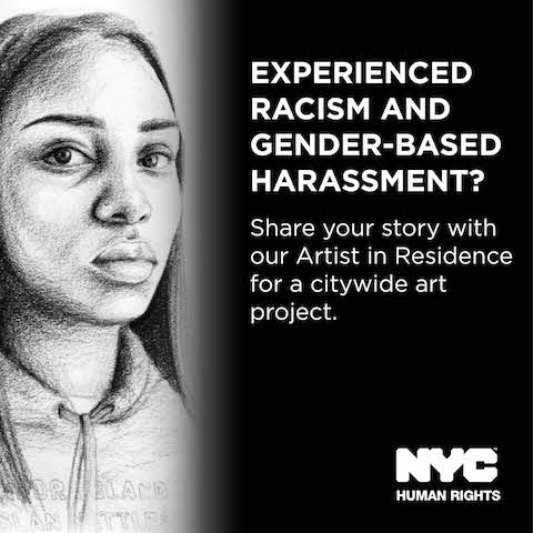 NYC Commission on Human Rights' first Public Artist In Residence (PAIR) Tatyana Fazlalizadeh, a Brooklyn-based street artist and painter whose street art project <i>Stop Telling Women to Smile </i>tackling gender-based street harassment has amassed international attention, is unveiling this fall a series of citywide street art projects addressing anti-black racism and gender-based harassment.