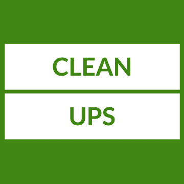 Text: Clean Ups