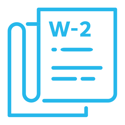Blue icon of W2 form