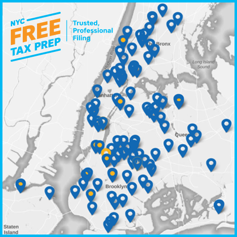 NYC Free Tax Prep map