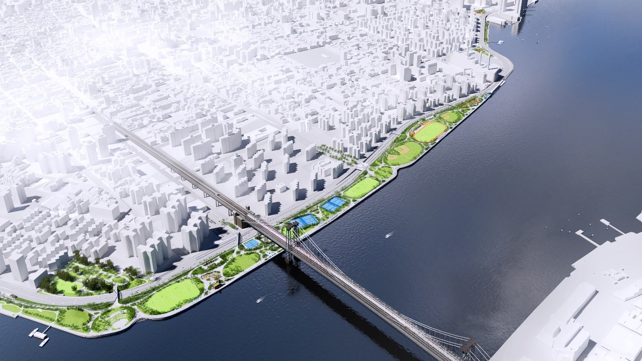 Artist rendering of the East Side Coastal Resiliency Project