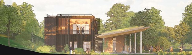 artist rendering of future Queens Botanical Garden Education Building