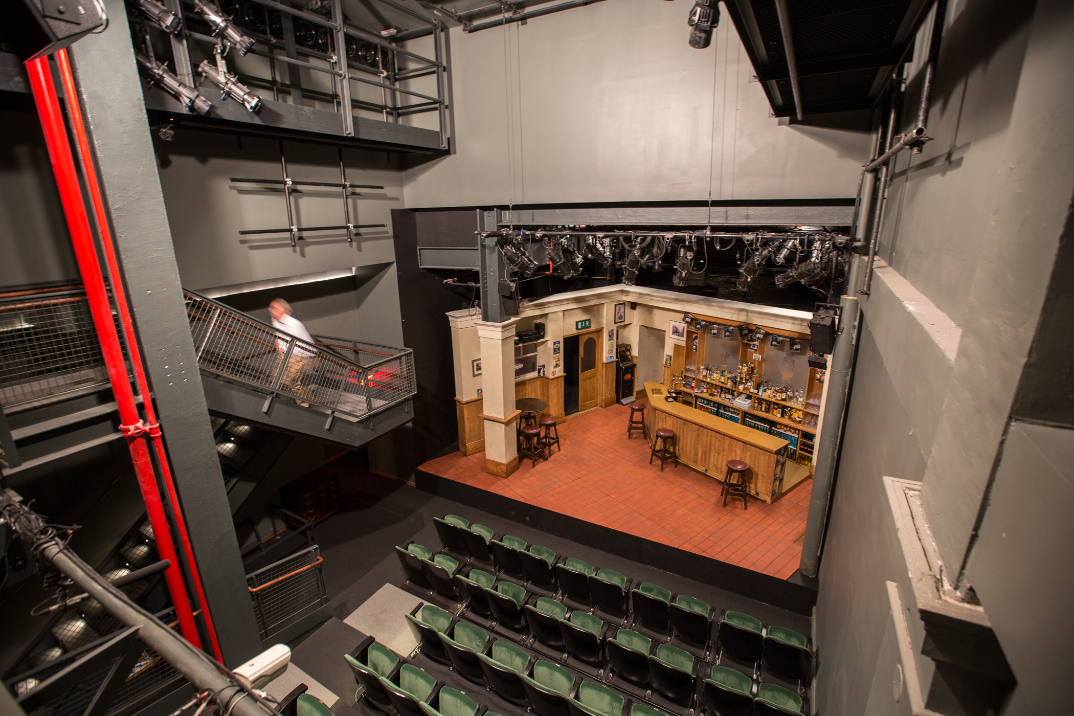 View from the newly constructed balcony inside the Irish Repertory Theater