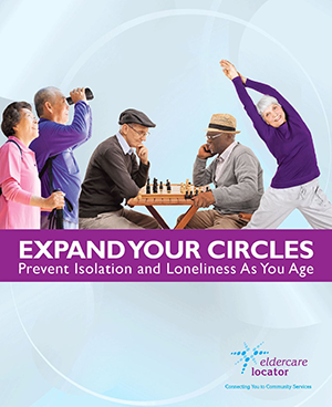 Cover of the Eldercare Locator anti-social isolation brochure