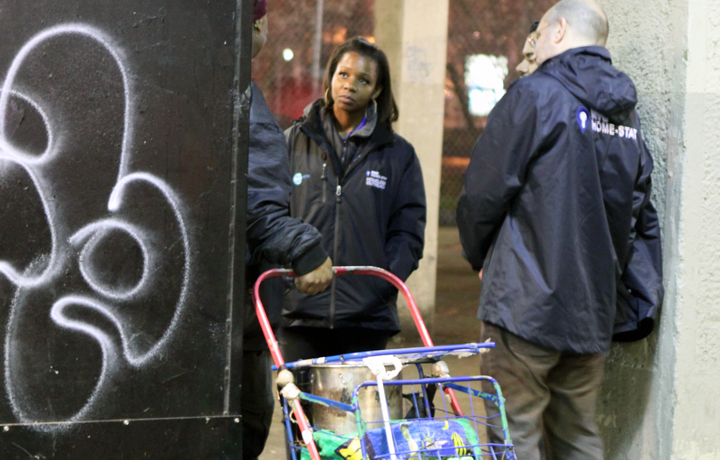 A Department of Homeless Services HOME-STAT team in the streets of New York