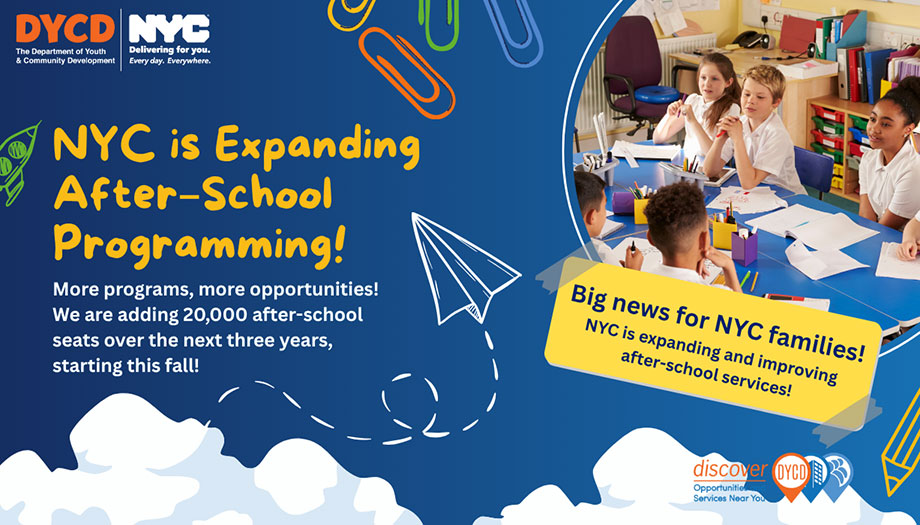 NYC is Expanding Afterschool Programming! More seats, More Opportunities 20,000 new K-5 afterschool seats over 3 years, including 5,000 this fall!
