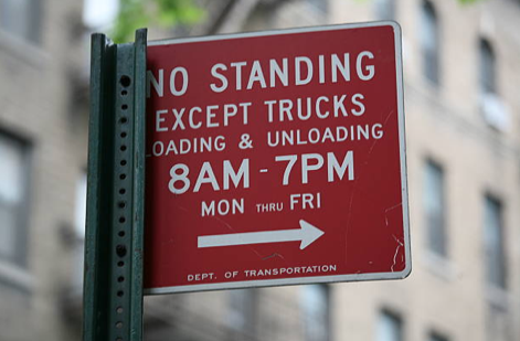 Sample NYC Parking Street Sign Photo of a NYC Street Sign indicating No Standing
