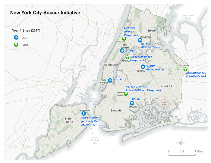 New York City Soccer Initiative Map
