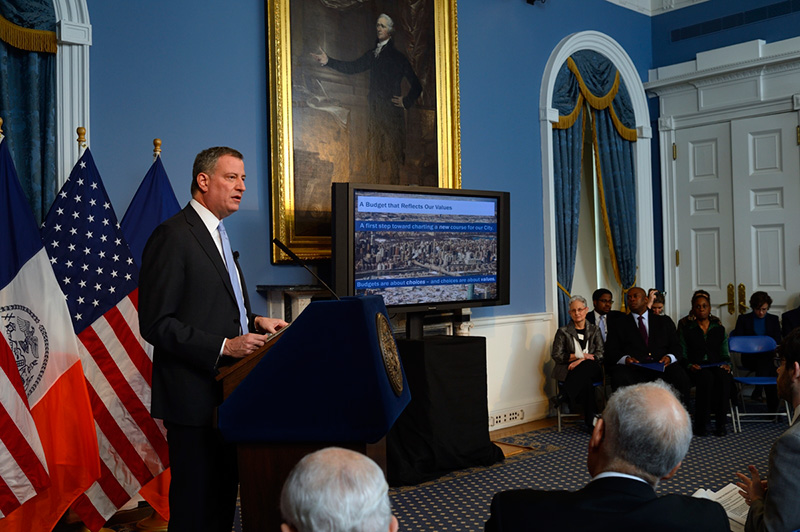 Mayor de Blasio Issues Preliminary Budget for Fiscal Year 2015