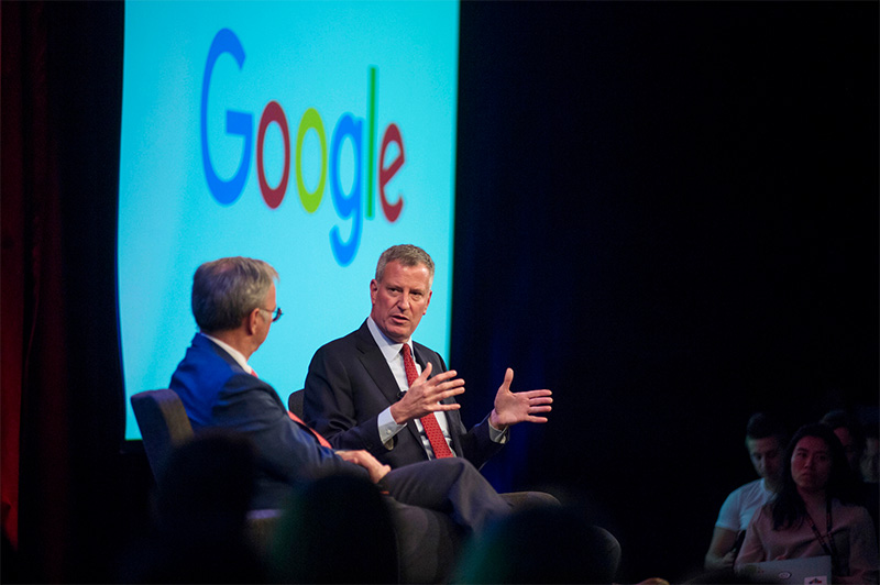 Mayor de Blasio Joins Alphabet Chairman Eric Schmidt to Mark Next Phase of Growth for Google