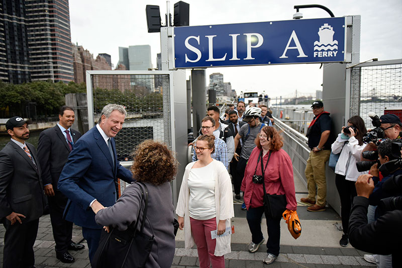 Mayor de Blasio Launches NYC Ferry Service Connecting Astoria, Roosevelt Island, LIC and Manhattan