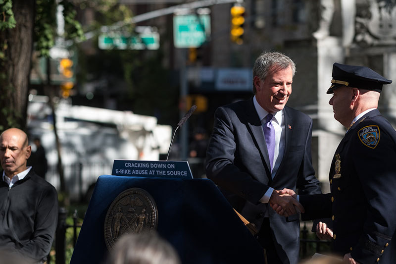 Mayor de Blasio and NYPD Announce Plans to Crack Down on Improper Use of Electric Bikes