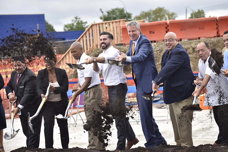 Mayor, Chancellor, Council Member And Borough President Break Ground On New School In East New York