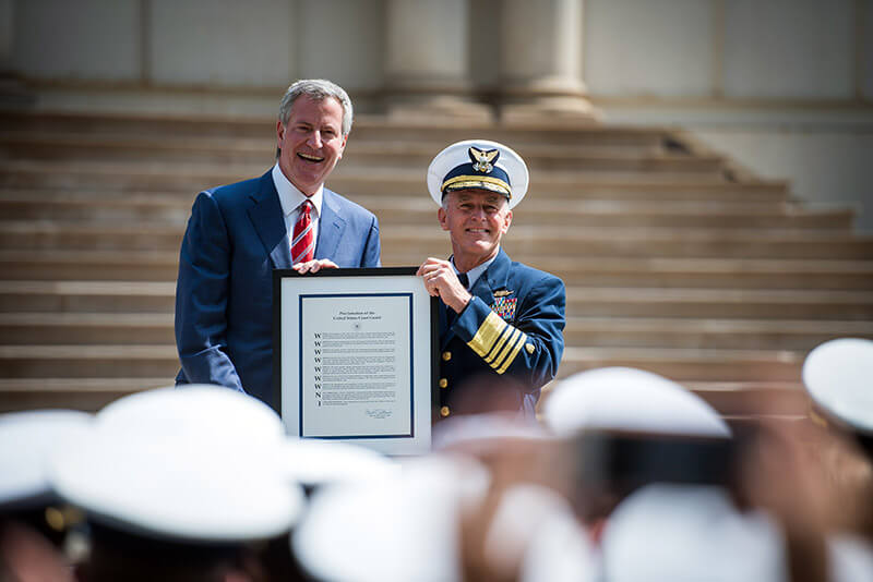 Mayor de Blasio Celebrates Designation of New York City as an Official Coast Guard City