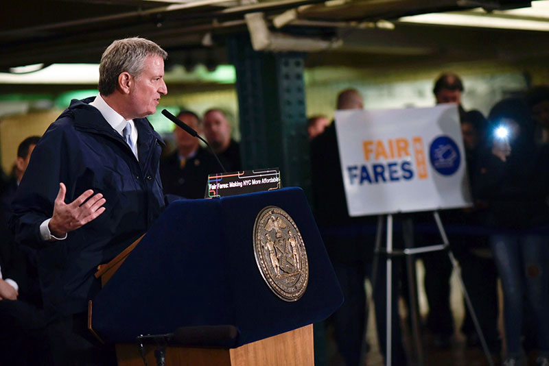 Mayor de Blasio and Speaker Johnson Launch Fair Fares Program for Low-Income New Yorkers