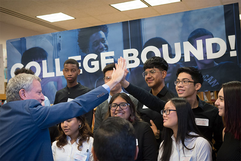 Mayor de Blasio Announces Record High 48,782 New York City Students Enrolling in College