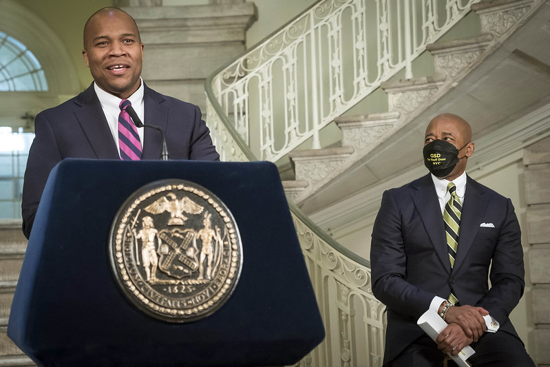 New York City Chief Technology Officer (CTO) Matthew C. Fraser and Mayor Eric Adams makes annoucment