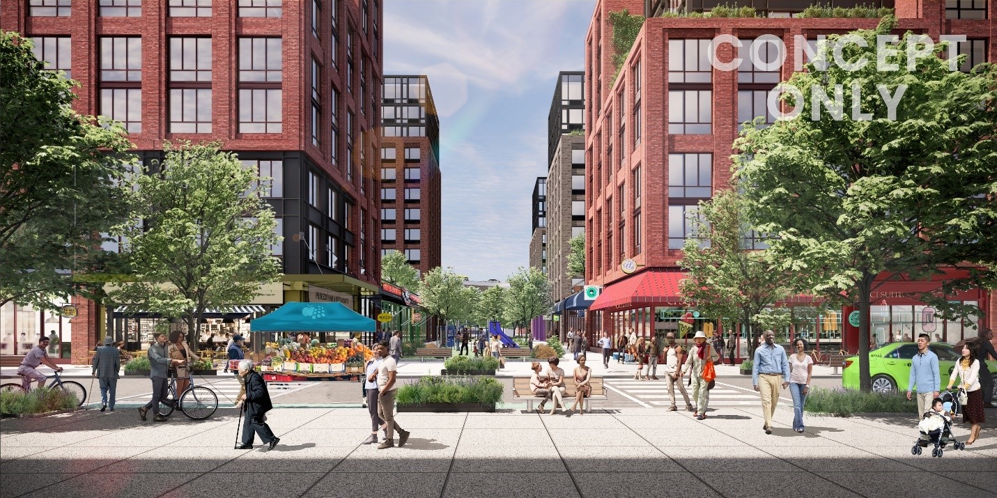 Conceptual renderings of Mayor Adams’ vision for Willets Point. Credit: S9 Architecture