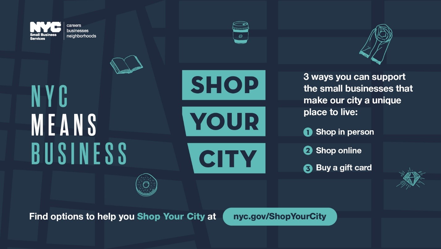 Materials from the “Shop Your City” campaign. Credit: New York City Department of Small Business Services