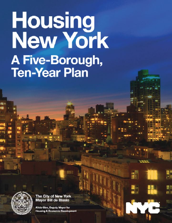 cover of the Housing New York plan