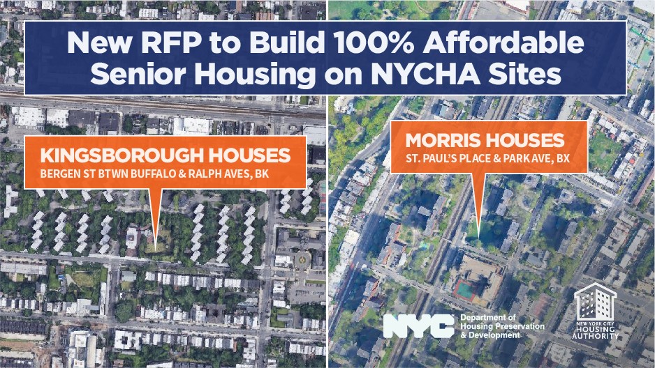  Left: site for Kingsborough Houses in Brooklyn; Right: site for Morris Houses in the Bronx