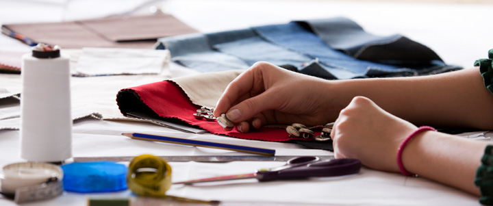 Designer working on a garment