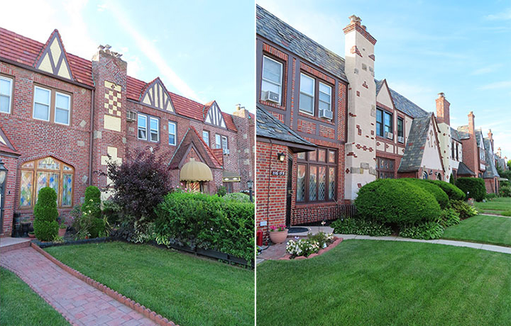 Two pictures of historic districts in Cambria Heights, Queens