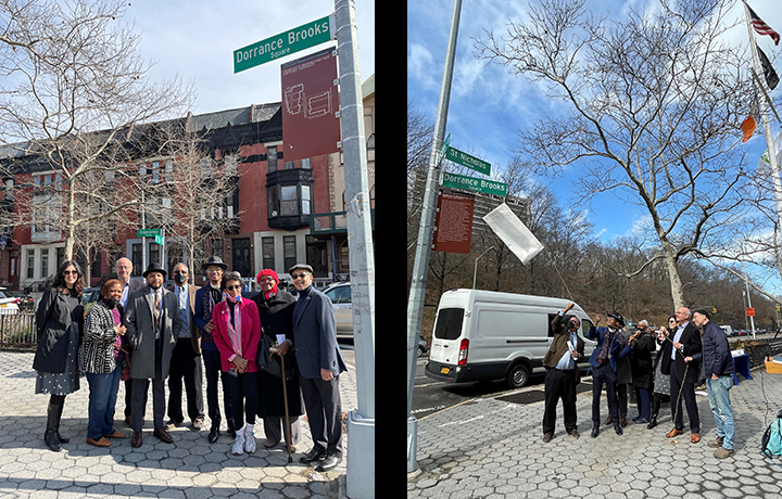 LPC, NYLPF, residents and community members celebrate unveiling of new Dorrance Brooks Square Historic District marker sign