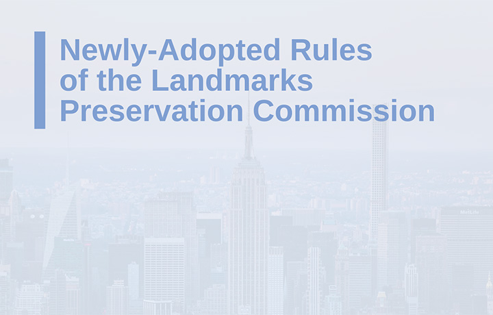 Newly-Adopted Rules of the Landmarks Preservation Commission
                                           