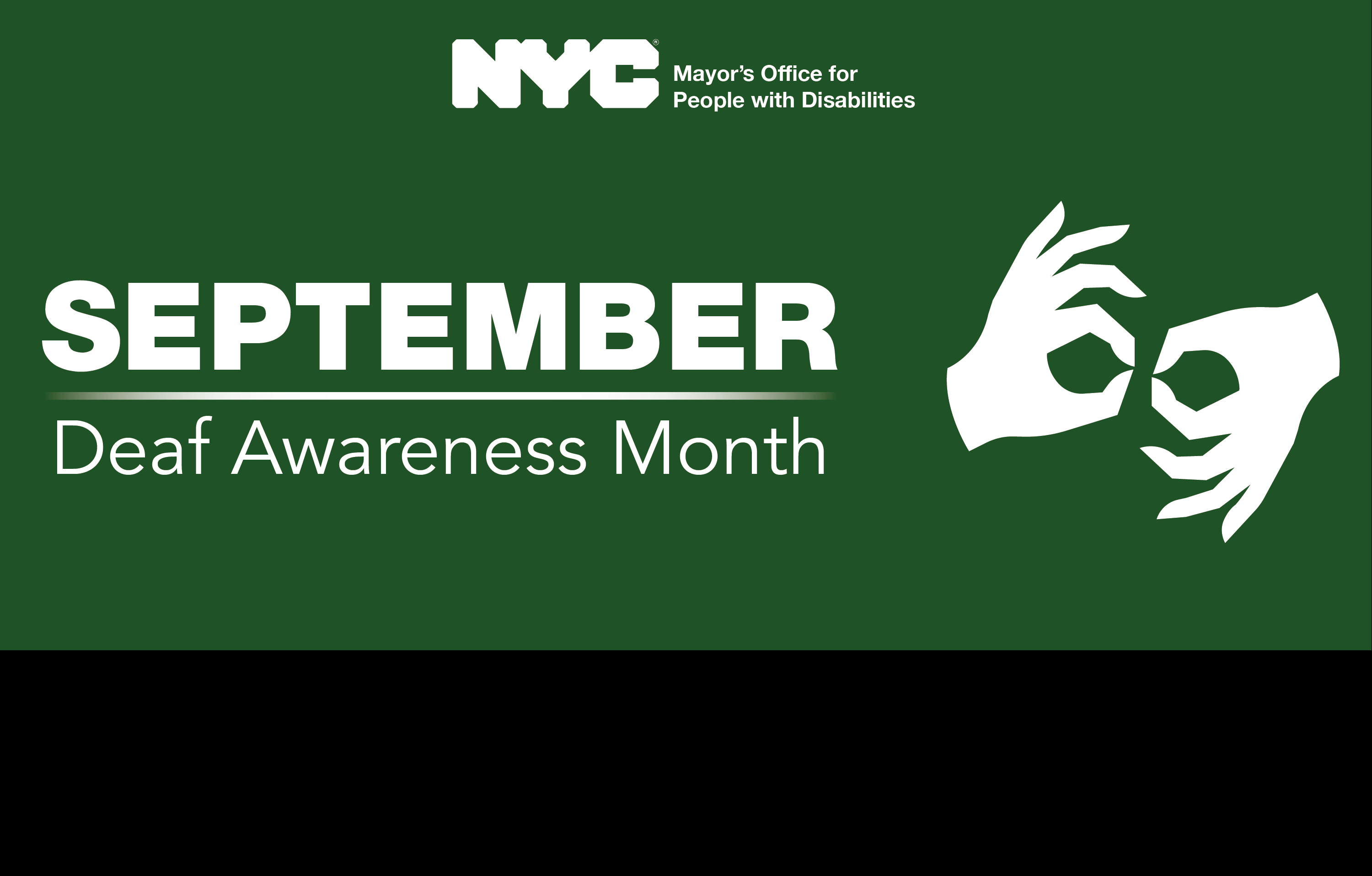 M O P D Logo, with text that reads: September Deaf Awareness Month and the A S L
                                           